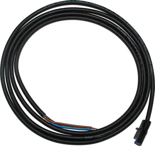 Schwarzes Signalkabel mit mehreren Adern und einem Stecker, geeignet für die Verwendung mit Wolf UPM-Pumpen.